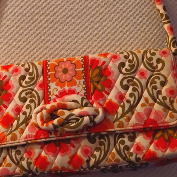 Vera Bradley Knot Just a Clutch Shoulder Handbag Call Me Coral - Picture 3 of 7